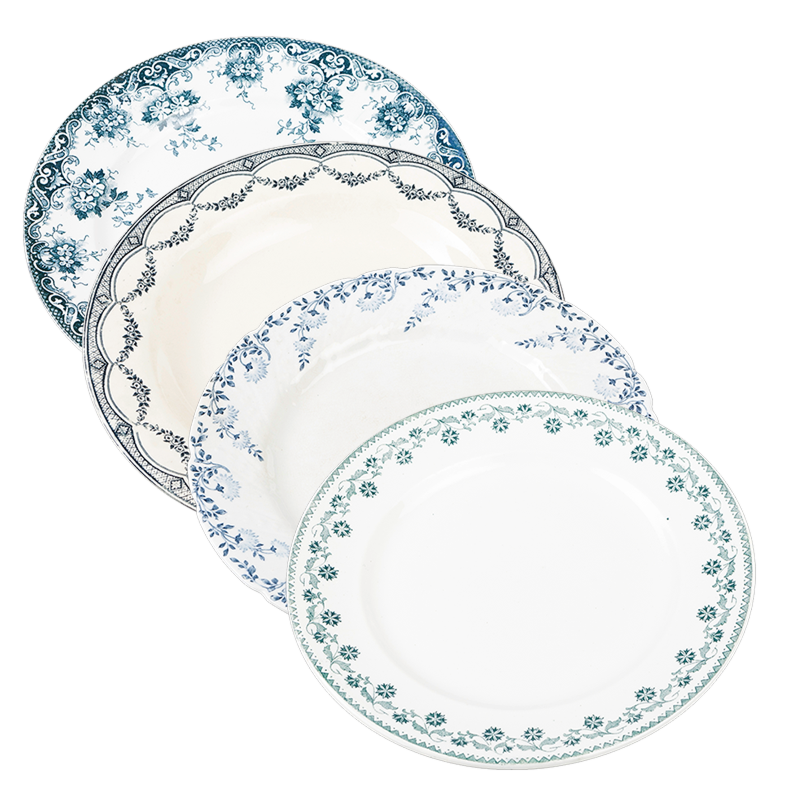 Assiettes Vintage bleu vert