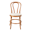 Chaise Bistrot teinte noyer avec galette lin ficelle