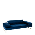 Canapé Happy Hour velours bleu 205 x 100 x H 53 cm