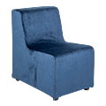 Zetel stone velours blauw 50 x 75 x H 78 cm