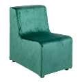 Fauteuil stone velours vert 50 x 75 x H 78 cm