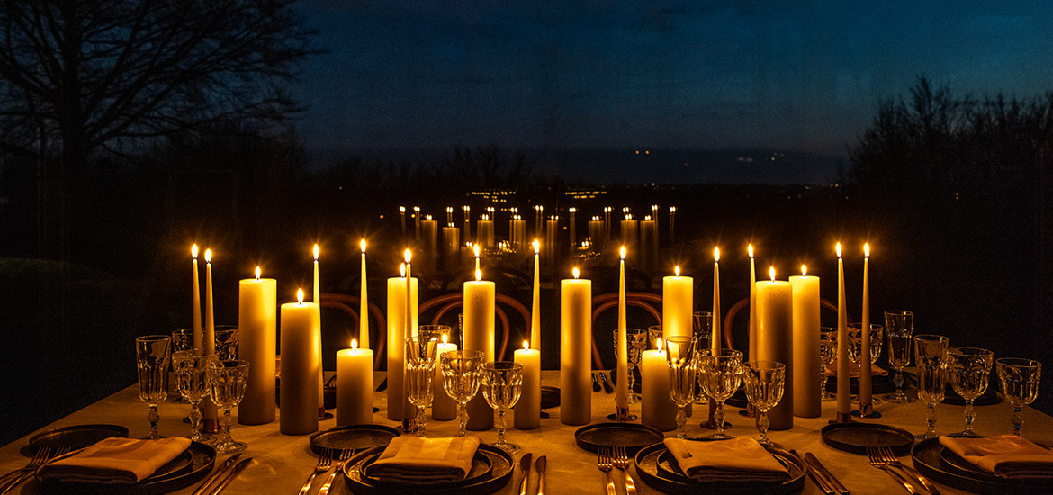 Diner bij kaarslicht