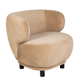 Fauteuil velours Elton taupe avec réhausse 78 x 90 cm H 80 cm